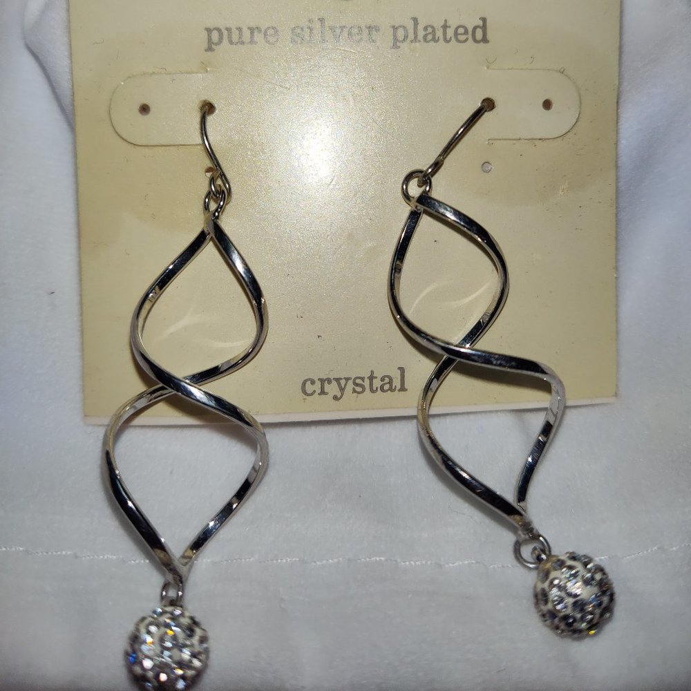 Silver plated 2 inch earrings dangle